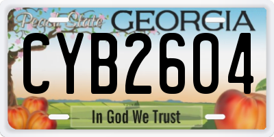 GA license plate CYB2604