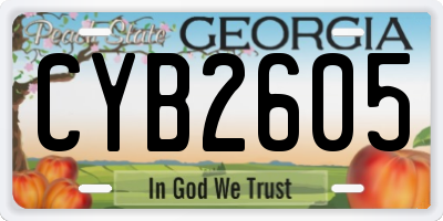 GA license plate CYB2605