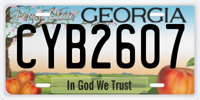 GA license plate CYB2607