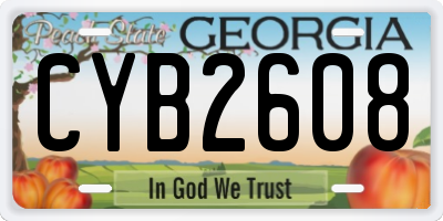 GA license plate CYB2608