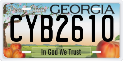 GA license plate CYB2610