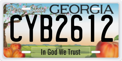 GA license plate CYB2612