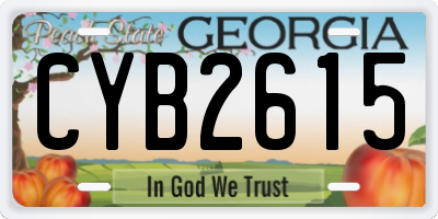 GA license plate CYB2615