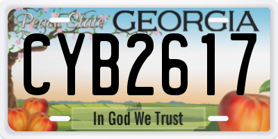 GA license plate CYB2617