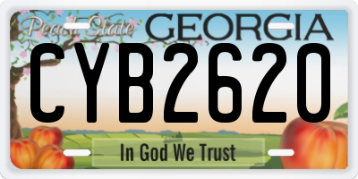 GA license plate CYB2620
