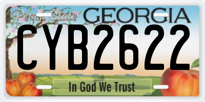 GA license plate CYB2622