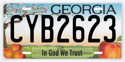 GA license plate CYB2623
