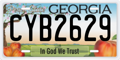 GA license plate CYB2629