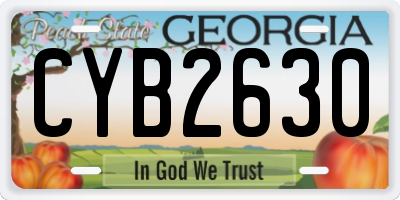 GA license plate CYB2630