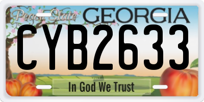 GA license plate CYB2633