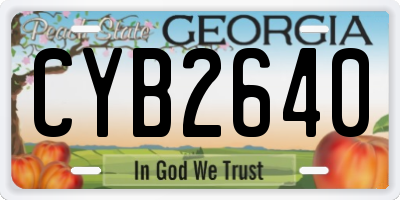 GA license plate CYB2640