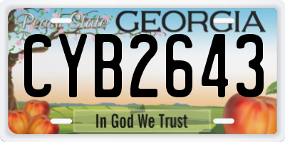 GA license plate CYB2643