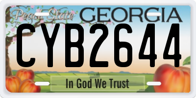 GA license plate CYB2644