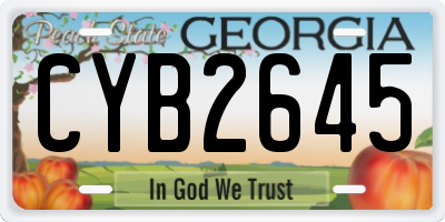 GA license plate CYB2645