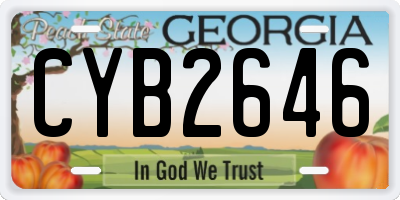 GA license plate CYB2646