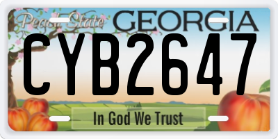 GA license plate CYB2647
