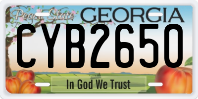 GA license plate CYB2650