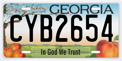 GA license plate CYB2654