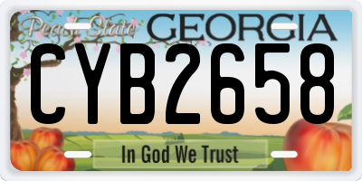 GA license plate CYB2658