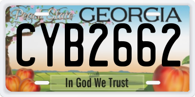 GA license plate CYB2662