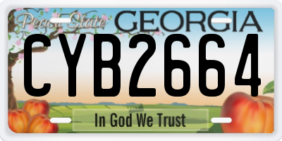 GA license plate CYB2664