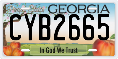 GA license plate CYB2665