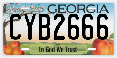 GA license plate CYB2666