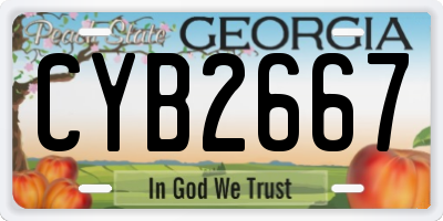 GA license plate CYB2667