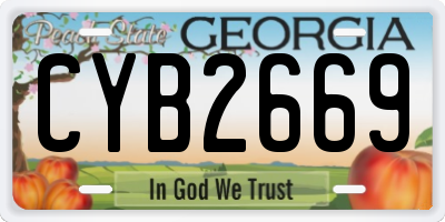 GA license plate CYB2669
