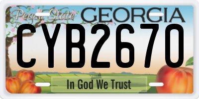 GA license plate CYB2670