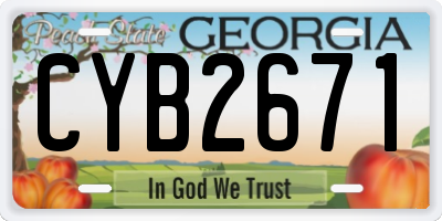 GA license plate CYB2671