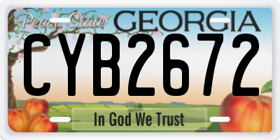 GA license plate CYB2672