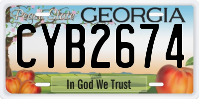 GA license plate CYB2674