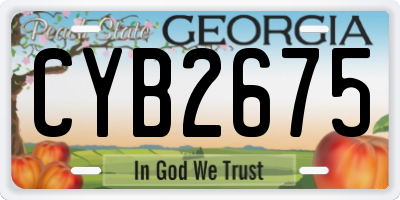GA license plate CYB2675