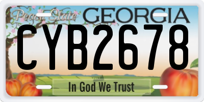 GA license plate CYB2678