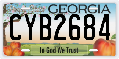 GA license plate CYB2684