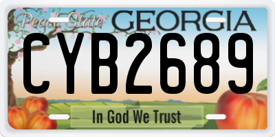 GA license plate CYB2689