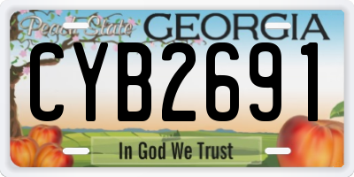 GA license plate CYB2691
