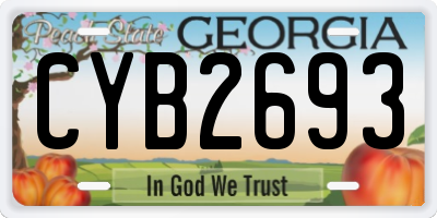 GA license plate CYB2693