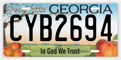 GA license plate CYB2694