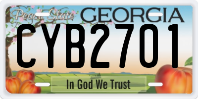 GA license plate CYB2701