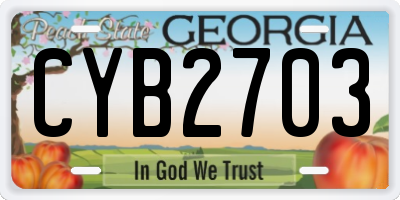 GA license plate CYB2703