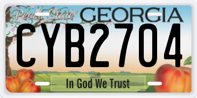 GA license plate CYB2704
