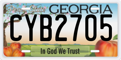 GA license plate CYB2705