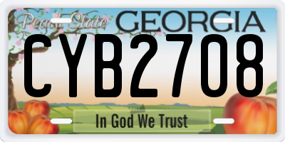 GA license plate CYB2708