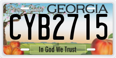 GA license plate CYB2715