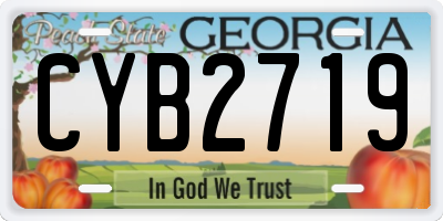 GA license plate CYB2719