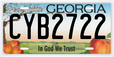 GA license plate CYB2722