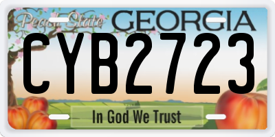 GA license plate CYB2723