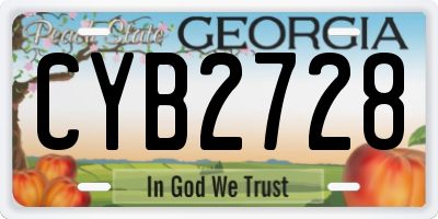 GA license plate CYB2728